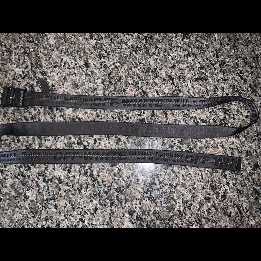 Unisex Black Industrial Off White Belt
